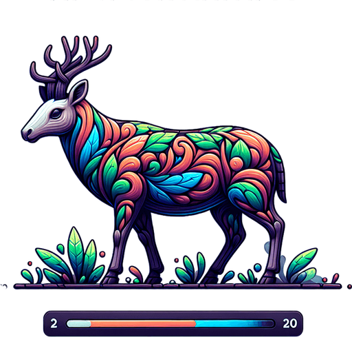 herbivore.
Single Game Texture. In-Game asset. 2d. Blank background. High contrast. No shadows.