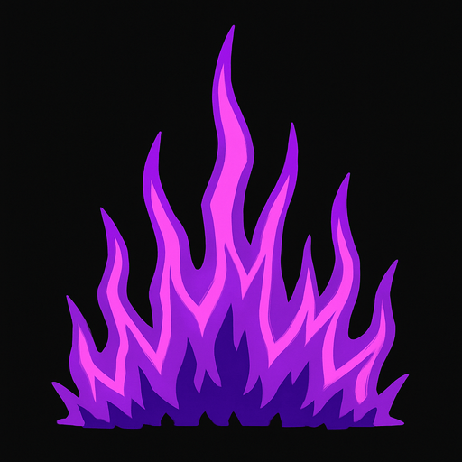 purple fire spikes.
In-Game asset.  2d.  High contrast.  No shadows