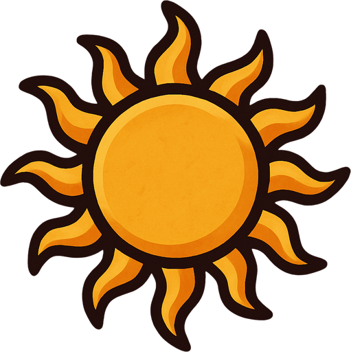Sun.
In-Game asset.  2d.  High contrast.  No shadows