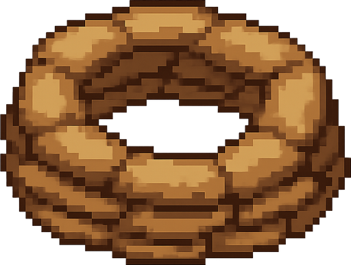 
küçük daire bir siper. Arka plan yok. Şeffaf arka plan. Boş arkaplan. Gölge yok. 2d. Oyun içi varlık. düz pixel art tarzı
