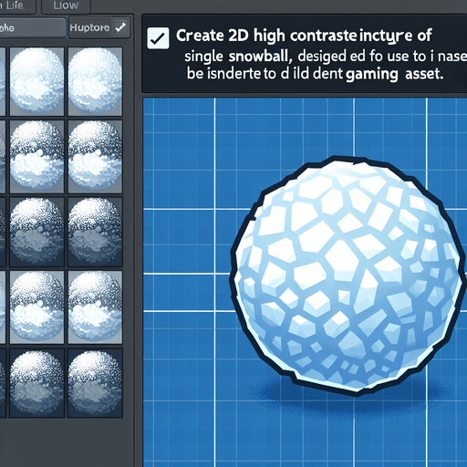 A snowball. Single Game Texture. In-Game asset. 2d. Blank background. High contrast. No shadows.