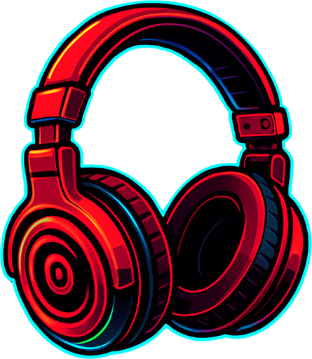red cool dj headset rgp neon.
In-Game asset.  2d.  High contrast.  No shadows