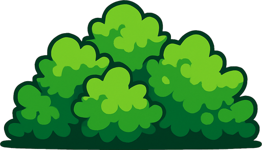 2d side scroller anime green bushs asset.
In-Game asset.  2d.  High contrast.  No shadows