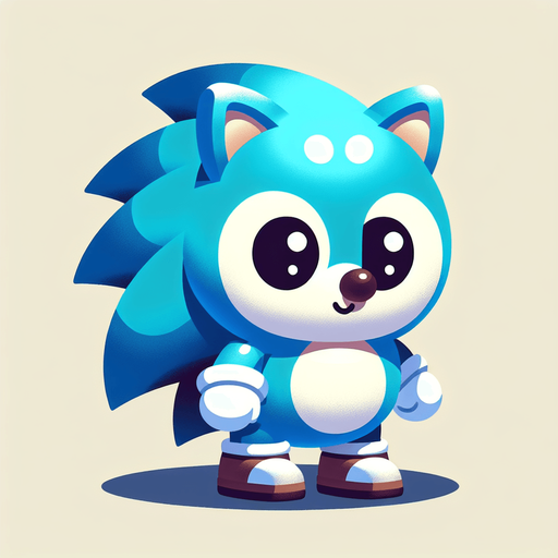 Baby Sonic.
Single Game Texture. In-Game asset. 2d. Blank background. High contrast. No shadows.