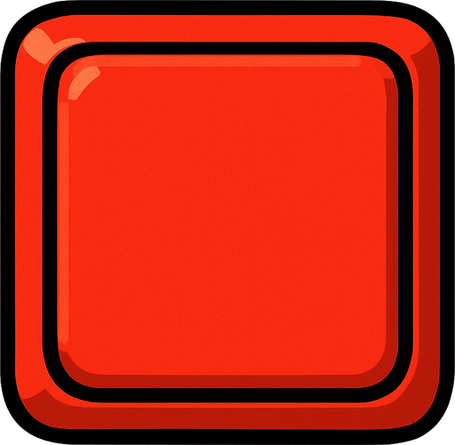 red button square.
In-Game asset.  2d.  High contrast.  No shadows