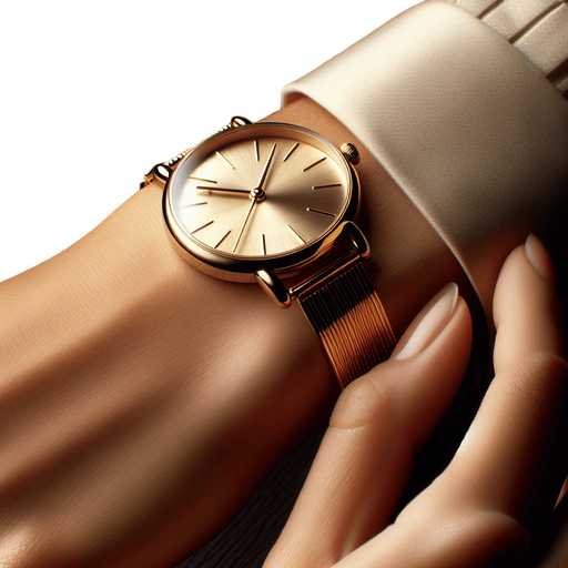 closed thin luxury woman gold watch