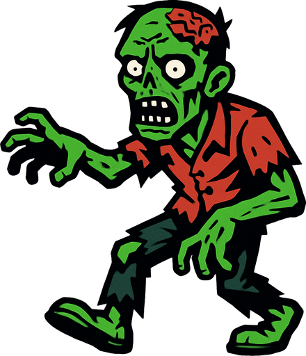 the zombie.
In-Game asset.  2d.  High contrast.  No shadows