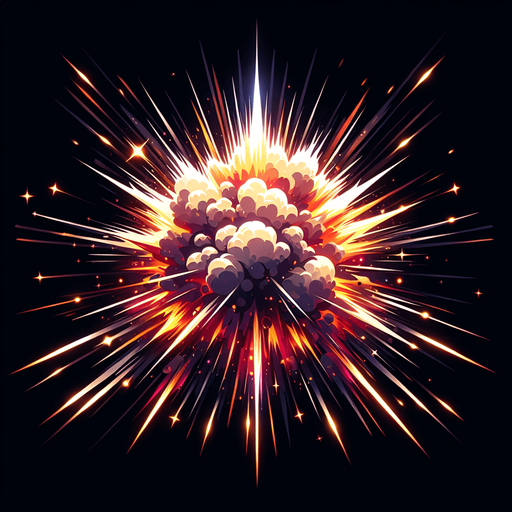 explosion.
Single Game Texture. In-Game asset. 2d. Blank background. High contrast. No shadows.