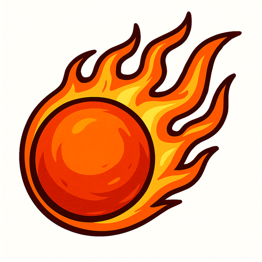bola de fuego.
In-Game asset.  2d.  High contrast.  No shadows