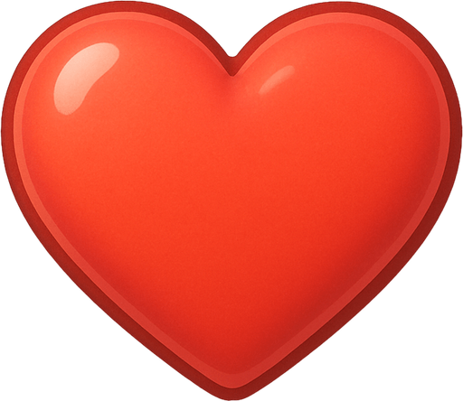 A heart. Used as an icon for in-game lives. Cute soft graphics. soft ambient light. semi-matte to satin surfaces. naturalistic with slight saturation boost colors. Tone is premium, friendly, clean with lifestyle or service-oriented appeal.
In-Game asset.  2d.  High contrast.  No shadows. top down. View from above.
