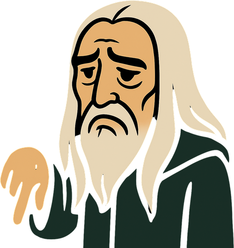 Tamamen aynı sanatsal formda ama parmağını aşağı indirip üzülen SARUMAN olacak