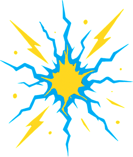 chispa de energia.
In-Game asset.  2d.  High contrast.  No shadows