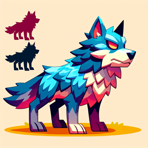 Cartoon wolf.
Single Game Texture. In-Game asset. 2d. Blank background. High contrast. No shadows.