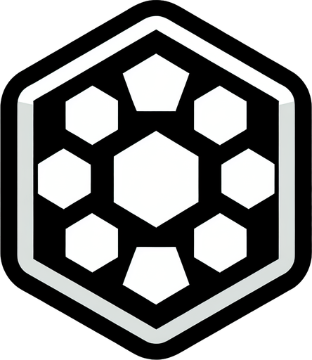 hexagon. flat and white..
Single Game Texture. In-Game asset. 2d. Blank background. High contrast. No shadows.