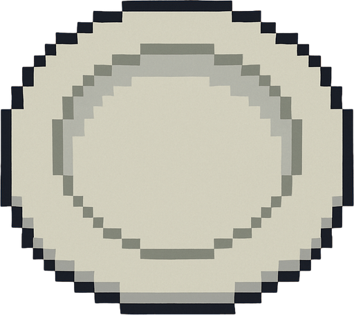 pixel art plate.
In-Game asset.  2d.  High contrast.  No shadows