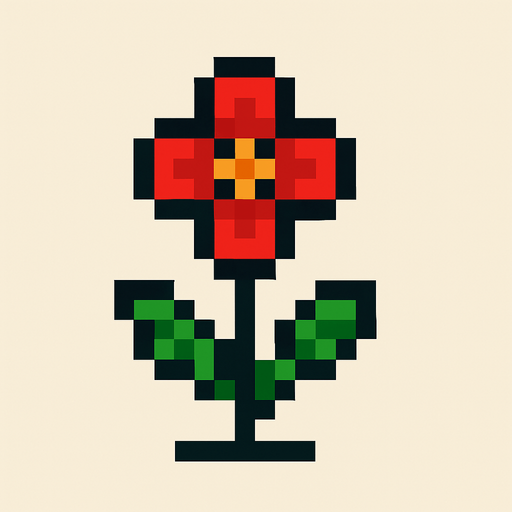 uan flor pixelar para plantar, sin matera sola una hermosa flor.
In-Game asset.  2d.  High contrast.  No shadows