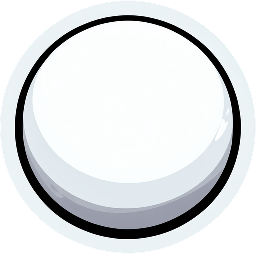 cartoon white circle.
Single Game Texture. In-Game asset. 2d. Blank background. High contrast. No shadows.