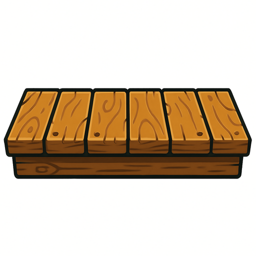 Wooden platfom straigth.
In-Game asset.  2d.  High contrast.  No shadows