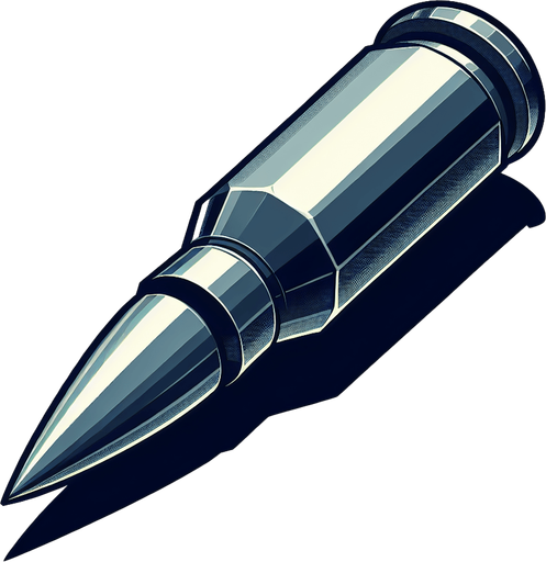 Sharpe bullet of plane.
Single Game Texture. In-Game asset. 2d. Blank background. High contrast. No shadows.
