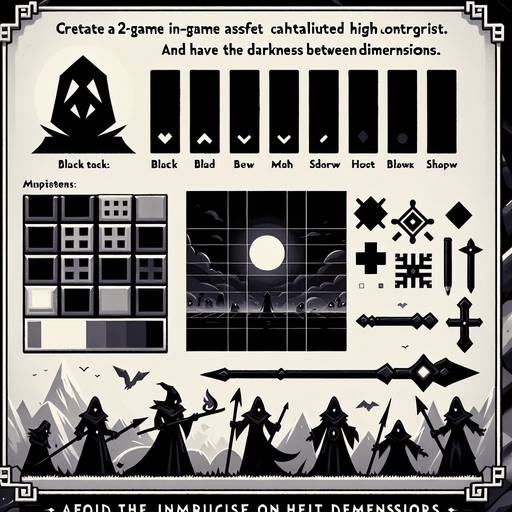 darknessbetweendimensions.
Single Game Texture.  In-Game asset.  2d.  Blank background.  High contrast.  No shadows