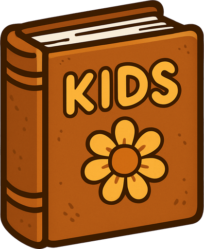 Brown kids book.
In-Game asset.  2d.  High contrast.  No shadows
