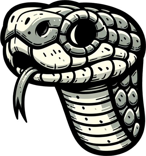 Single snake head segment. Seen from above. Cartoon..
Single Game Texture. In-Game asset. 2d. Blank background. High contrast. No shadows.