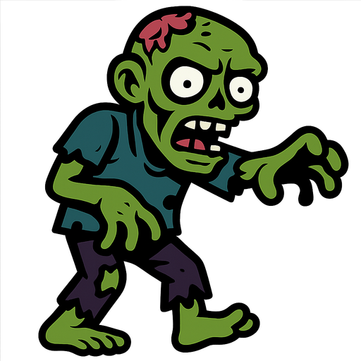 Zombie.
In-Game asset.  2d.  High contrast.  No shadows