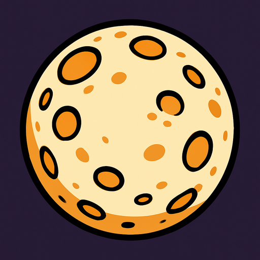 moon.
In-Game asset.  2d.  High contrast.  No shadows