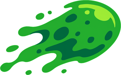 Un proyectil de slime estilo lineless.
In-Game asset.  2d.  High contrast.  No shadows