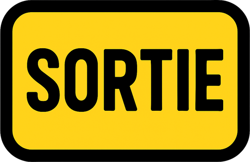 SORTIE BUTTON.
In-Game asset.  2d.  High contrast.  No shadows