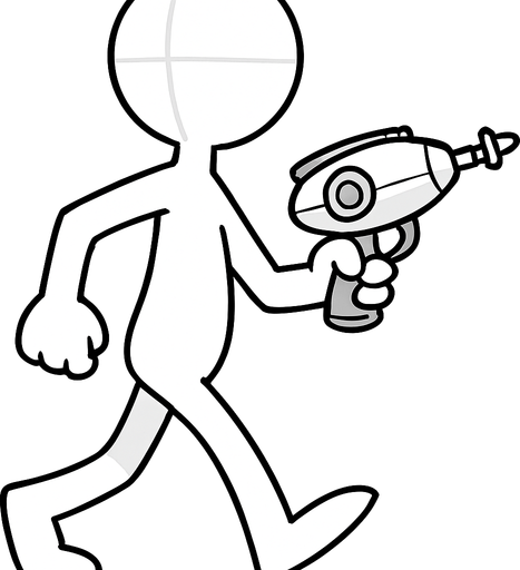 Add alien laser gun in hand