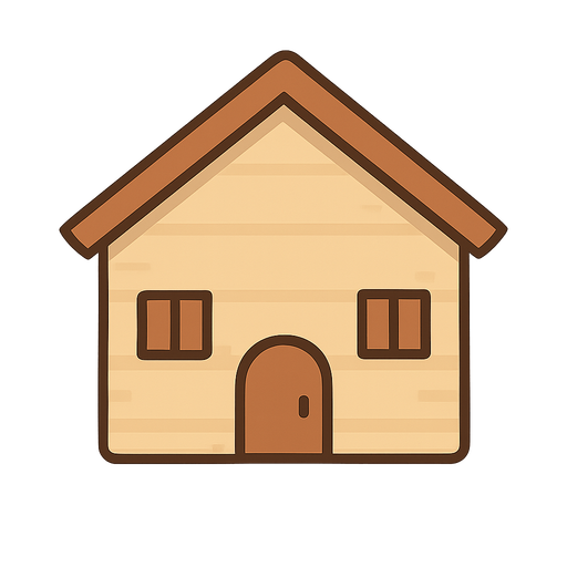 Tiny house. No background. Transparent background. Blank background. No shadows. 2d. In-Game asset. flat