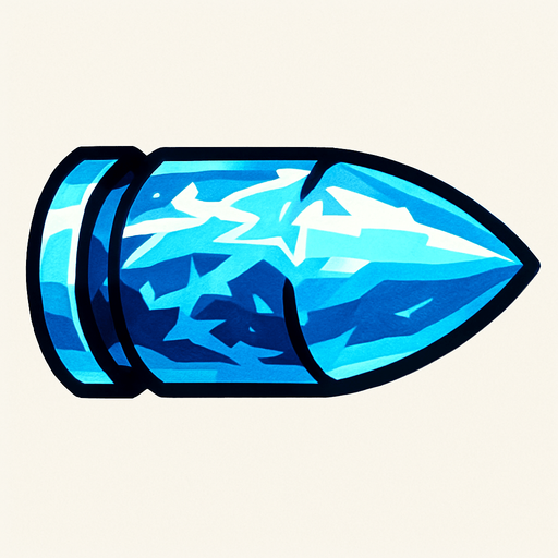 ice bullet.
In-Game asset.  2d.  High contrast.  No shadows