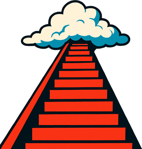 escaleras al cielo.
In-Game asset.  2d.  High contrast.  No shadows