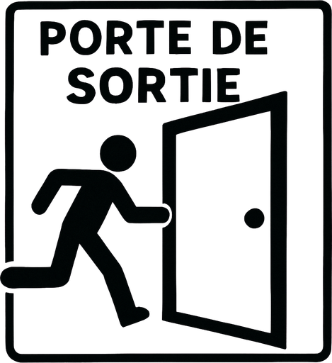 Porte de sortie.
In-Game asset.  2d.  High contrast.  No shadows