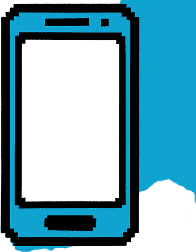 pixel phone frame.
In-Game asset.  2d.  High contrast.  No shadows