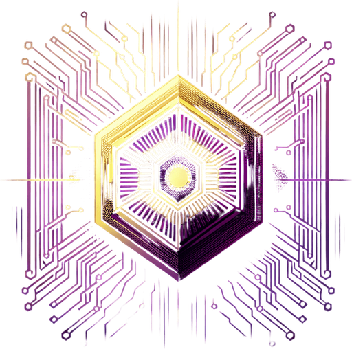 A central geometric core (perhaps hexagonal or a stylized CPU shape) glowing brightly with purple or yellow energy. Energy arcs or circuit patterns could be radiating outwards rapidly, indicating increased power output and speed. Maybe incorporate a subtle gear or fast-forward symbol..
Single Game Texture.  In-Game asset.  2d.  Blank background.  High contrast.  No shadows