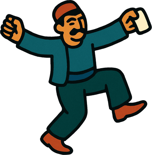 halay çeken insan.
In-Game asset.  2d.  High contrast.  No shadows
