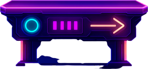 Neon cyberpunk futuristic glowing side-view 2d platformer style platform flat top