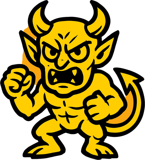 yellow demon.
In-Game asset.  2d.  High contrast.  No shadows