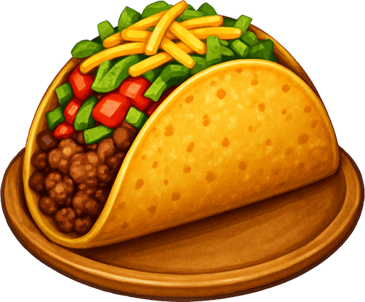 Tabakta Taco - Gerçekçi - Yazısız.
In-Game asset.  2d.  High contrast.  No shadows