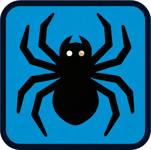 spider icon.
In-Game asset.  2d.  High contrast.  No shadows