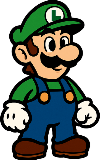 LUİGİ KARAKTERİNİ OLUŞTUR.
In-Game asset.  2d.  High contrast.  No shadows
