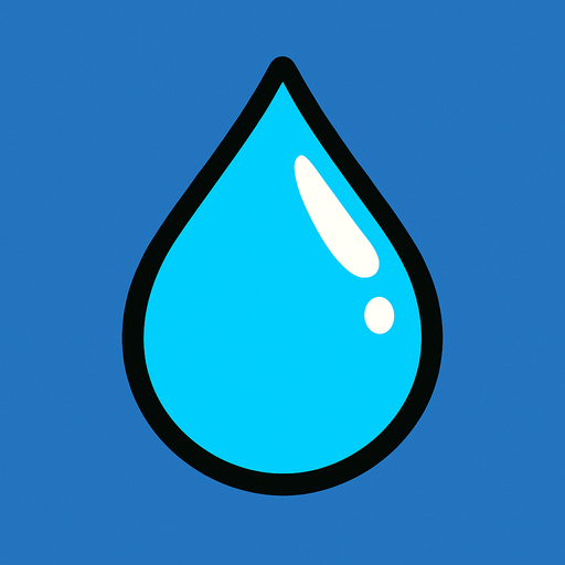 gota de agua en 2d.
In-Game asset.  2d.  High contrast.  No shadows