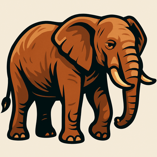 Elephant full body.
In-Game asset.  2d.  High contrast.  No shadows