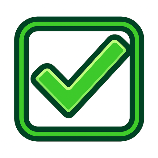 Yeşil onay tik.
In-Game asset.  High contrast.  No shadows