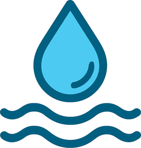 water icon.
In-Game asset.  2d.  High contrast.  No shadows