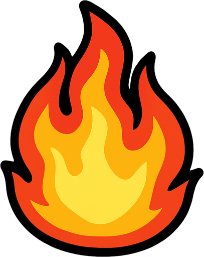 Flame.
In-Game asset.  2d.  High contrast.  No shadows