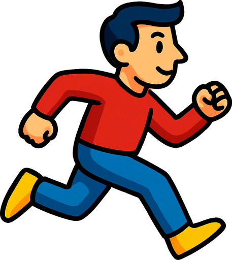 Running man.
In-Game asset.  2d.  High contrast.  No shadows