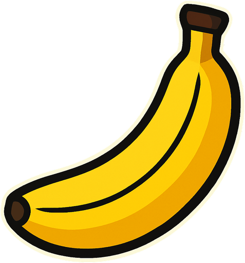 Muz,banana.
In-Game asset.  2d.  High contrast.  No shadows